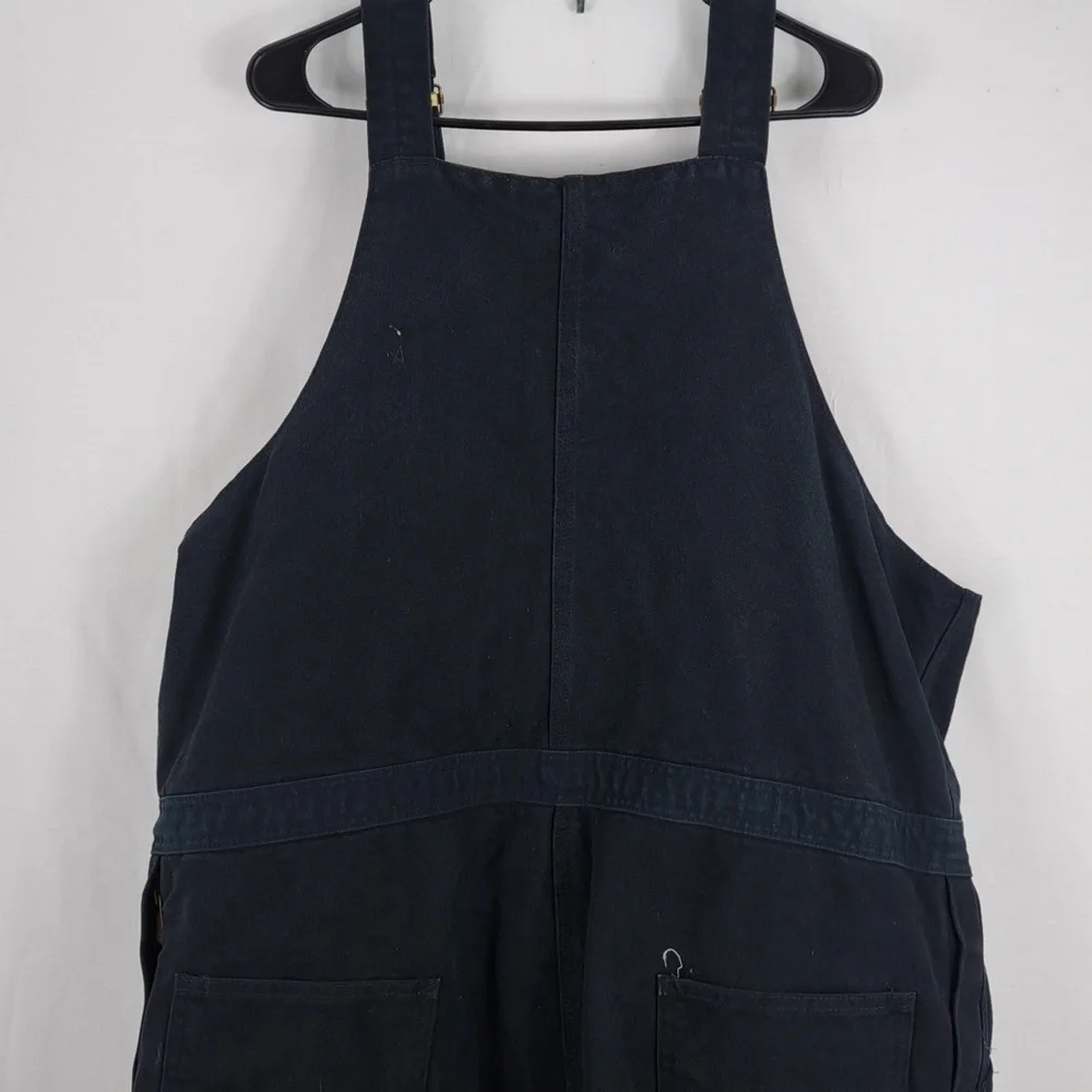 Carhartt canvas Duck bib red quilt double knee 1/2 zip 42/30 black overalls - Picture 5 of 8